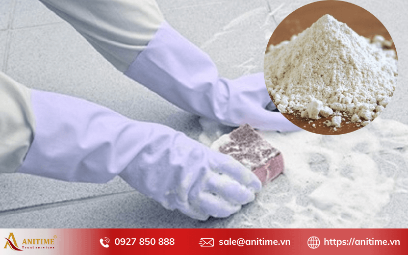 Cách làm sạch gạch nhám dính dầu mỡ bằng bột mì