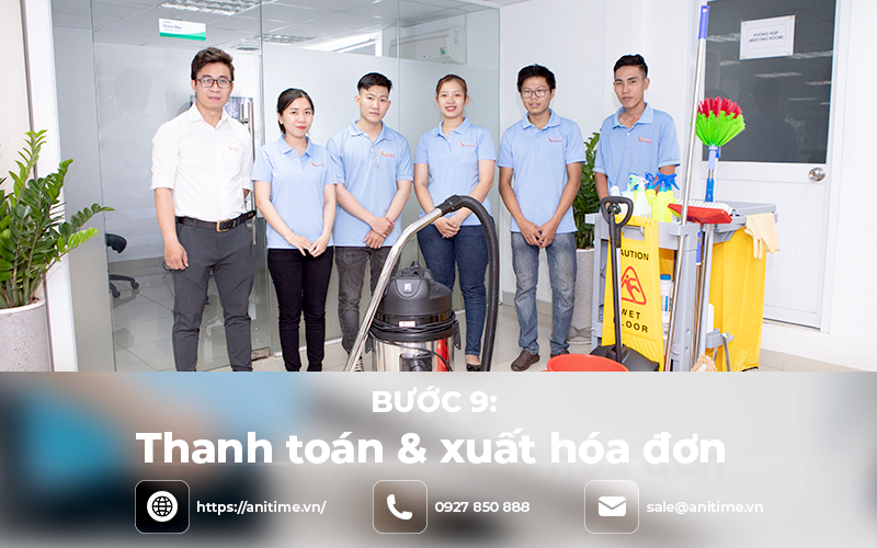 Thanh toán & xuất hóa đơn vệ sinh công nghiệp